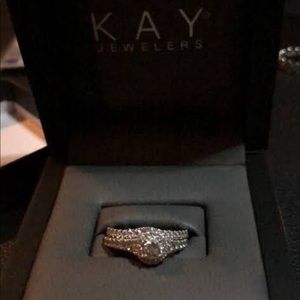 Diamond engagement ring and wedding band